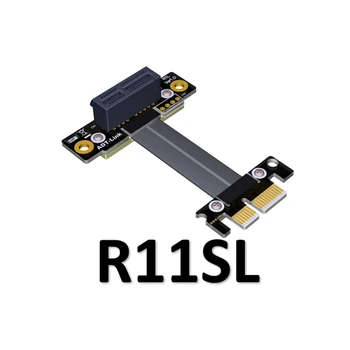 Удлинительный кабель PCIe 3.0 x1-x1 под прямым углом 90 градусов R11SL 8G/bps Высокоскоростной PCI Express 1x Riser Card Extender Ленточный кабель