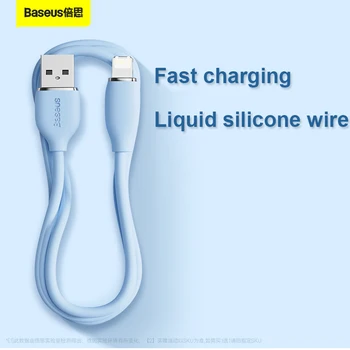 Baseus Liquid Silicone Кабель для быстрой зарядки данных от USB до IP 2.4A PD Lighting Водонепроницаемый для iPhone 7/8/12/13 Pro Xs Max iPad