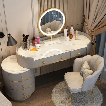 Комоды для спальни Зеркало со светодиодной подсветкой, туалетный столик, туалетный столик для маленькой квартиры, шкаф для хранения мебели для спальни