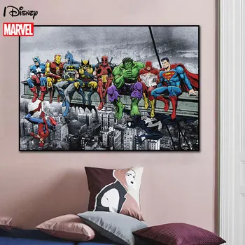 Marvel Железный Человек Мстители Капитан Америка Плакат Аниме Диснея Холст Картина Печать на стене Картина для домашнего декора гостиной