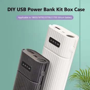 USB Power Bank Kit Box Case 2/3-Портовый Вход 18650/18700/20700/21700 Зарядное Устройство со Светодиодным Фонариком Чехол для Мобильного Power Bank