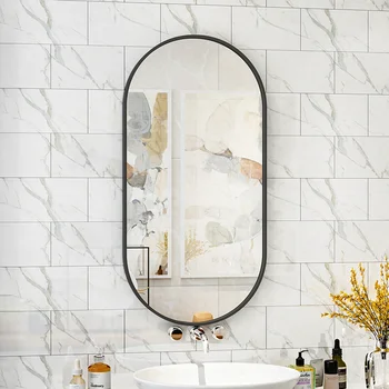 Скандинавские Круглые Длинные Декоративные Зеркала для ванной комнаты в креативном минимализме; Декоративное зеркало класса люкс Woonkamer Decoratie Wall Decor WZ50DM
