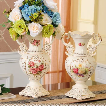 Керамические вазы в европейском стиле, имитация гостиной, цветочная композиция, аксессуары для дома, свадебные украшения, украшения