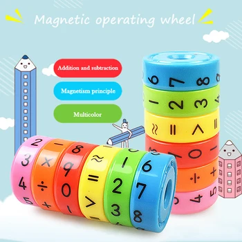 6 Штук Магнитных Игрушек Монтессори Раннего Обучения Развивающие Игрушки Для Детей Математические Бизнес-Цифры DIY Сборка Пазлов