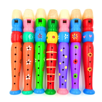 20 см Красочная Деревянная труба, Горн, Гудок, Горн, Игрушечный Музыкальный инструмент для детей, Обучающие Игрушки для детей раннего возраста, Детские игрушки