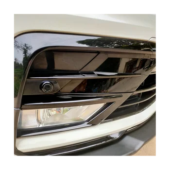 Автомобиль Глянцевый черный Под передней центральной решеткой радиатора Молдинги решетки радиатора Накладка противотуманных фар для VW Tiguan Rline 2017-2021