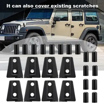 4-Дверная- 8ШТ Черная крышка дверных петель для Jeep JK Wrangler Unlimited 2007-2018