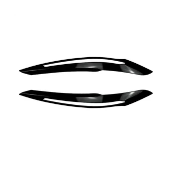 Для 1-Series F20 Начала 2011-2014 Глянцевая черная накладка на переднюю фару, декоративная полоска, накладка для бровей, наклейка для отделки