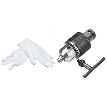 Белые антистатические защитные перчатки для работников по дому С преобразователем патронов для сверления ключей емкостью 1,5-10 мм
