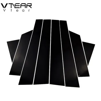 Наклейка на окно Vtear для MG ZS, глянцевая черная отделка, стойка B C, защита от царапин, зеркальная поверхность, аксессуары для покрытия 2016-2019