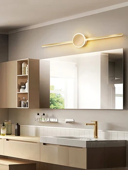Скандинавское светодиодное зеркало, передняя лампа, современный свет, Роскошное простое зеркало в ванной, шкаф, лампа для туалетного столика, настенный светильник 2022