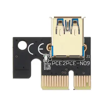 Практичный Удлинитель Видеокарты PCI-E Express от 1X до 16X Со светодиодной подсветкой PCI-E Adapter Card для легкой разборки для майнинга