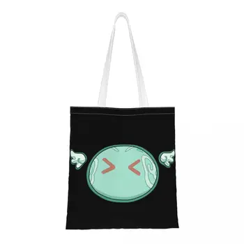 Genshin Impact Anemo Slime, женские сумки через плечо, аниме-игры, холщовые сумки для покупок, Модная холщовая сумка-тоут большой емкости, холщовая сумка