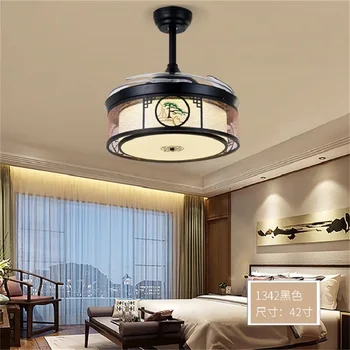 Потолочный вентилятор TEMAR Light Невидимая лампа С дистанционным управлением Современная Элегантность для домашней столовой Ресторана