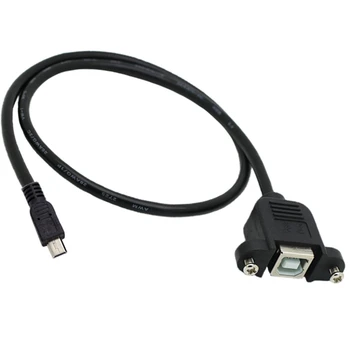 Мини-USB-USB 2.0 Тип B Женский Кабель-Удлинитель с Креплением на Панели С Резьбовым Отверстием, Фиксирующий Разъем-Адаптер 0,3 М 0,5 М