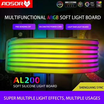 COOLMOON AOSOR AL200 LED Light Strip PC Backlight Гибкая Световая Панель 5V ARGB Aura Sync Многофункциональный DIY для Материнской платы 24PIN