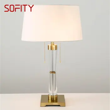 Хрустальная настольная лампа SOFITY в стиле постмодерн, простое светодиодное декоративное настольное освещение для дома, прикроватная тумбочка