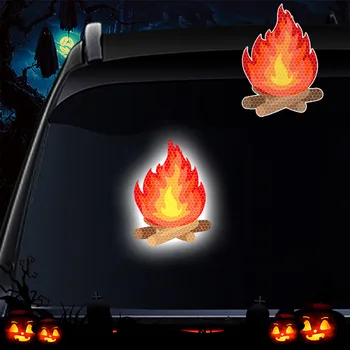 Новая 3D светоотражающая наклейка Campfire Bonfire Camping Fire для стайлинга автомобилей, отражатель для ночного вождения, креативные наклейки 