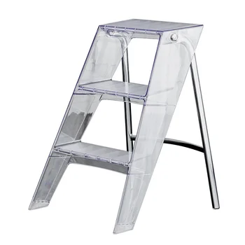 Акриловая прозрачная стремянка, Пластиковые табуретки, складные лестницы, внутренняя лестница в елочку, Трехступенчатая лестница, стеллаж для хранения
