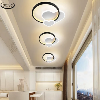 Современный светодиодный потолочный светильник черно-белый круглый потолочный светильник для кабинета, гардероба, внутреннего освещения, люстры, потолочные светильники