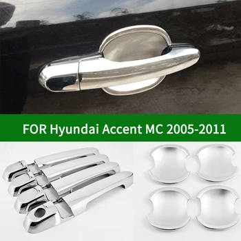 Внешняя хромированная серебристая Накладка Боковой Дверной Ручки Hyundai Accent Era Vision Super Pony Brio Avega Verna MC 2005-2011 2006