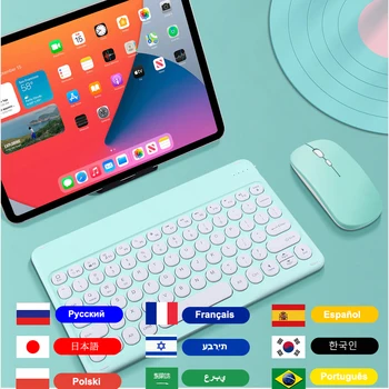 Беспроводная клавиатура, мышь, комбинированная клавиатура Bluetooth с тачпадом Teclado для iPad Samsung Планшет Huawei Android IOS Windows