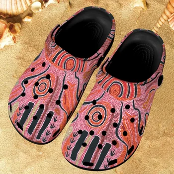Женские тапочки с ландшафтным рисунком аборигенов Австралии 2023, Летние пляжные Уютные сандалии, пара домашних слайдов, вьетнамки