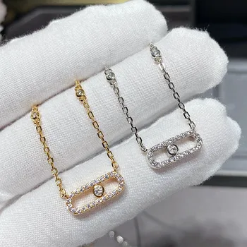 Высококачественное ожерелье из стерлингового серебра 925 пробы с одним бриллиантом, женская мода, темперамент, ювелирные изделия элитного бренда, подарок для пар