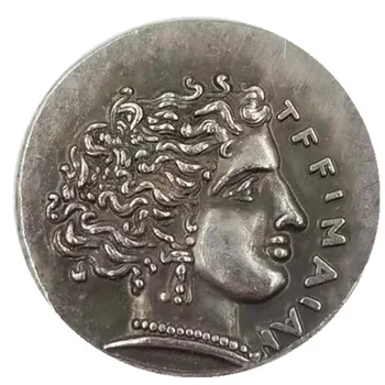 Древнегреческие монеты, латунь с посеребрением, Антикварные копии декоративных поделок, тип 1