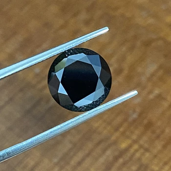 8 Карат 13 мм Синтетический черный муассанит круглой формы Алмазный драгоценный камень GRA Сыпучие камни для изготовления ювелирных изделий