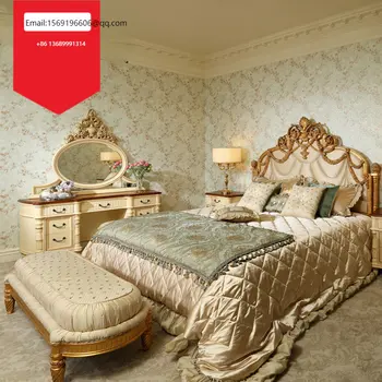 Французская роскошная двуспальная кровать принцессы в европейском стиле из массива дерева, резная свадебная кровать, мебель для спальни на вилле на заказ