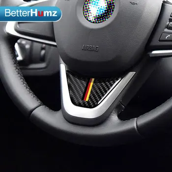 Углеродное волокно для BMW X1 F48 F45 F46 Серии 2 Tourer Отделка рулевого колеса Наклейка M Performance Значок Аксессуары для интерьера автомобиля
