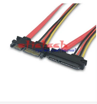dhl или EMS 100шт 30 см 22-контактный кабель SATA от мужчины к женщине 7 + 15-контактный комбинированный удлинитель Serial ATA SATA Data Power