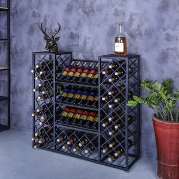 Легкий роскошный винтажный винный шкаф для хранения винного стеллажа витрина железный художественный винный стеллаж красное вино напольная полка бытовая техника