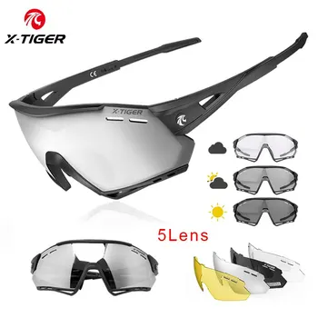 Фотохромные спортивные солнцезащитные очки X-TIGER, велосипедные очки с поляризацией UV400, очки для верховой езды, бейсбола, бега, рыбалки