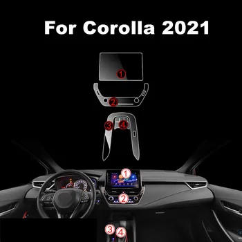 Для Toyota Corolla 2021 Высококачественный комплект наклеек с центральным управлением салона автомобиля AC DVD gear film set