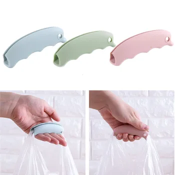 Зажимы-держатели для продуктовых пакетов Удобная ручка для переноски портативной силиконовой сумки для покупок Защищает руки от кухонных гаджетов