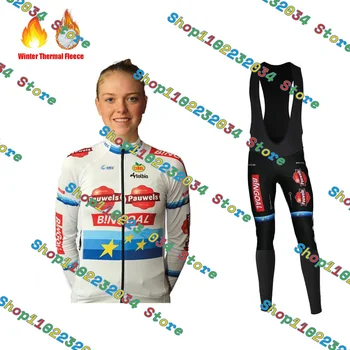 2022 Pauwels Sauzen - Bingoal Велосипедная Одежда Зимний Комплект Из Джерси Для Велоспорта European Champion Women Bike Thermal Jacket Maillot