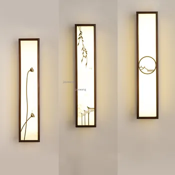 Современный светодиодный настенный светильник Украшение гостиной в китайском стиле Настенное бра Внутреннее освещение коридора Художественный дизайн Настенные светильники