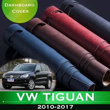Для Volkswagen VW Tiguan MK1 2010-2017, Противоскользящая приборная панель автомобиля, избегающая освещения, приборная платформа, крышка стола, кожаный коврик, ковер