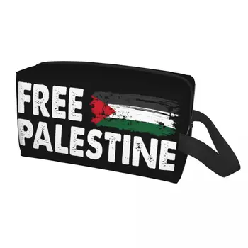 Бесплатный проезд Сектор Газа Палестинский Флаг Арабская Сумка для туалетных принадлежностей Палестинский Флаг Патриотический Макияж Косметический Органайзер Коробка для хранения Dopp Kit Box