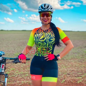 Женские комплекты из вело-джерси для триатлона с коротким рукавом Skinsuit Ciclismo Джерси Велосипедная одежда Go Комбинезон Лето 20D