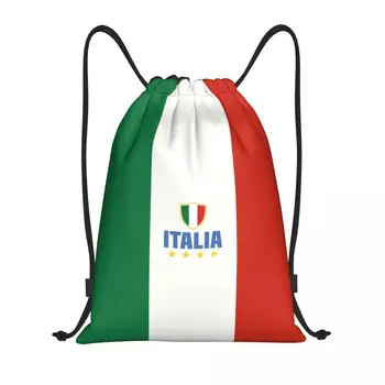 Изготовленный на заказ флаг Италии Рюкзак на шнурке Сумки Мужские женские Легкие Спортивные рюкзаки для спортзала Сумки для путешествий