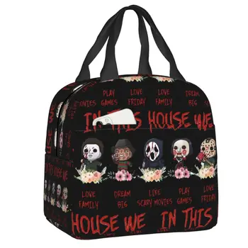 Изолированный ланч-бокс с персонажем фильма ужасов на Хэллоуин для женщин, герметичный кулер, термосумка для ланча, сумки для кемпинга, дорожные сумки для еды