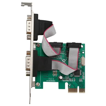 PCI-E PCI Express Dual Serial DB9 RS232 2 порта контроллера адаптер карты Зеленый