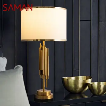 Современная настольная лампа SAMAN LED Винтажная Простая Креативная Роскошная Прикроватная тумбочка для домашнего декора гостиной спальни