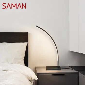 SAMAN LED 3 цвета Латунный настольный светильник Современный Простой Креативный декор Настольная лампа для домашнего кабинета спальни