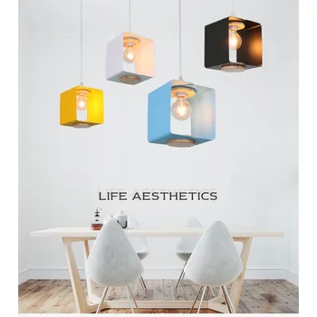 Светодиодная подвесная лампа креативный минималистичный обеденный стол Nordic macaron в стиле модерн из кованого железа, барная стойка, магазин одежды, новая люстра для освещения