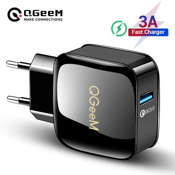 QGEEM QC 3,0 USB Зарядное Устройство Quick Charge 3,0 Зарядное Устройство для Телефона iPhone EU US Plug 12V Адаптер Быстрое Зарядное Устройство для Huawei Samsung Xiaomi