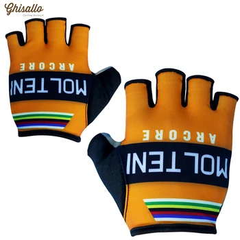 2023 Retro Team Противоударная ГЕЛЕВАЯ накладка Велосипедные перчатки Спортивные перчатки на полпальца Мужские Женские Велосипедные перчатки для фитнеса в спортзале MTB Велосипедные перчатки